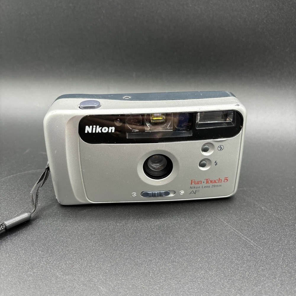 Nikon Fun Touch 5 AF Lens 29mm Point & Shoot 35mm Film Camera Case TESTED